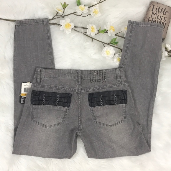 Baby Phat Denim - New Baby Phat Gray Faded Black Ankle Jeans DD19☮️